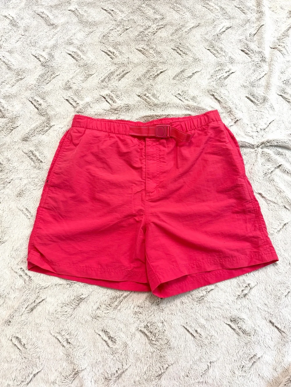 Lands' End Boys Swim Shorts Trunks Size 10-12 Pink Lined Elastic Drawstring